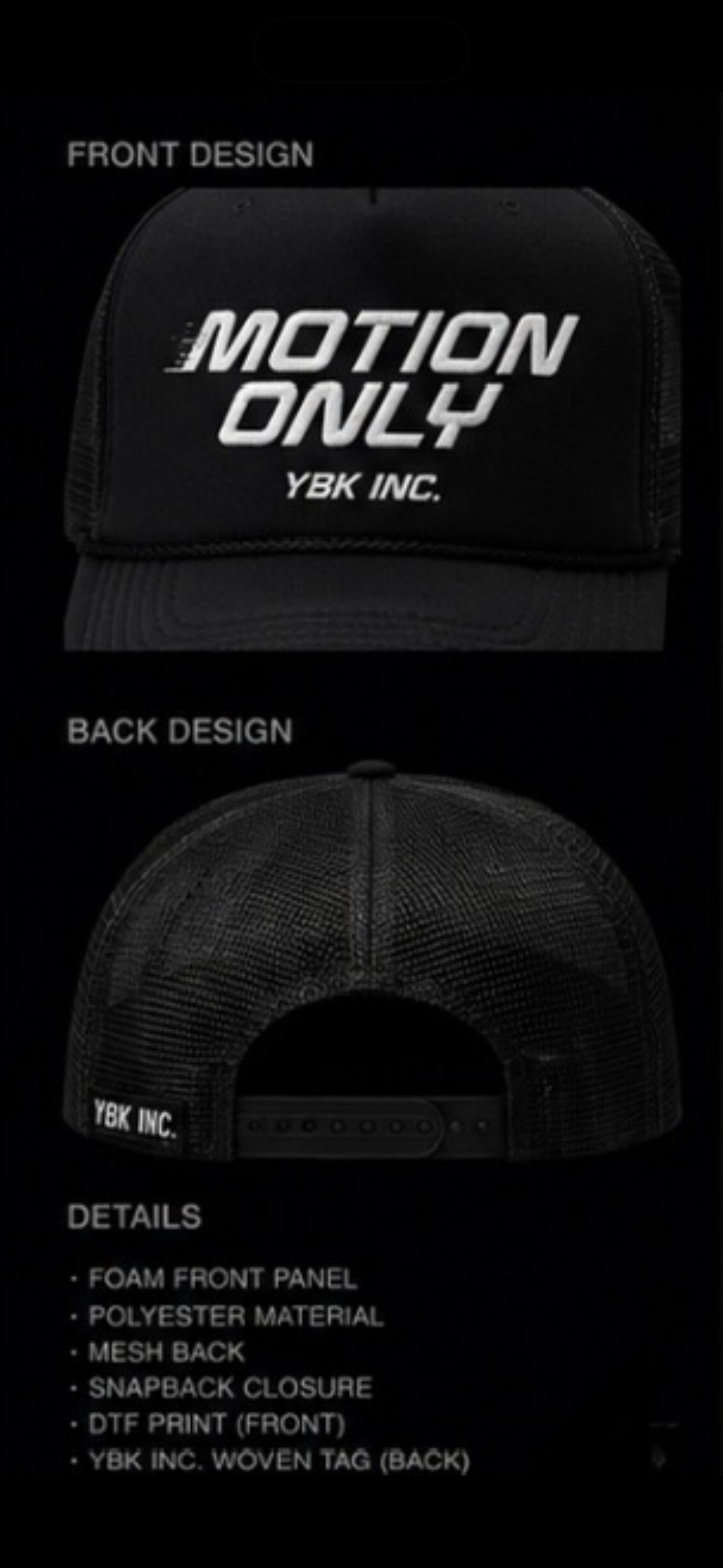 YBK INC. — Motion Only Trucker Hat